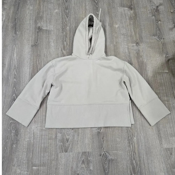 Closed Hooded French Terry Boxy Cropped Oversized Sweat Shirt size M - Picture 2 of 7
